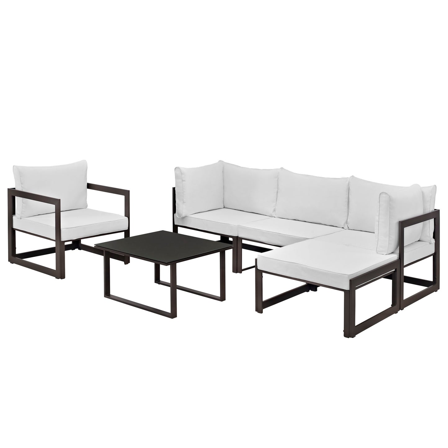 Fortuna 6 Piece Outdoor Patio Sectional Sofa Set