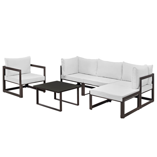 Fortuna 6 Piece Outdoor Patio Sectional Sofa Set