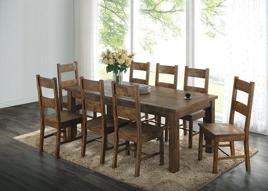 Coleman 9-piece Rectangular Dining Set Rustic Golden Brown