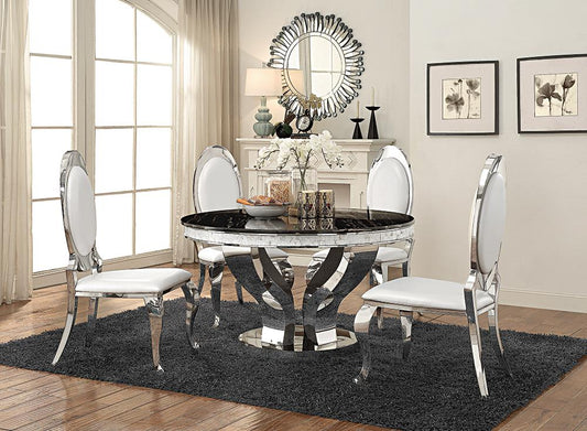 Anchorage 5-piece Round Dining Set Chrome