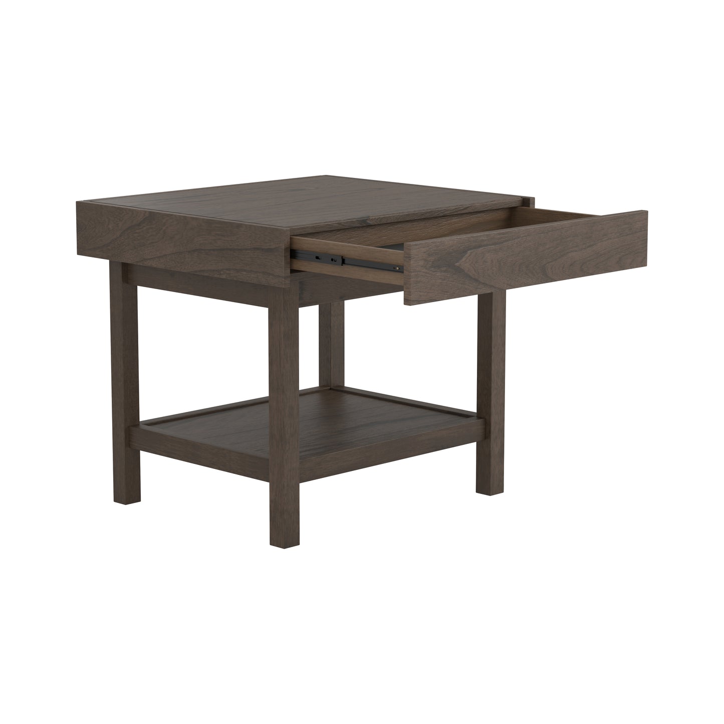 Rectangle End Table with Shelf Wheat Brown