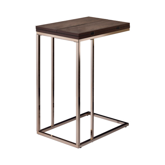 Expandable Top Accent Table Chestnut and Chrome