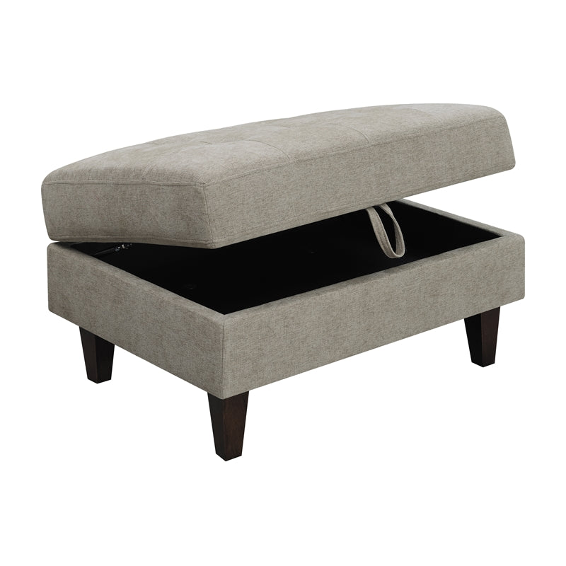 Barton Upholstered Tufted Ottoman Toast and Brown