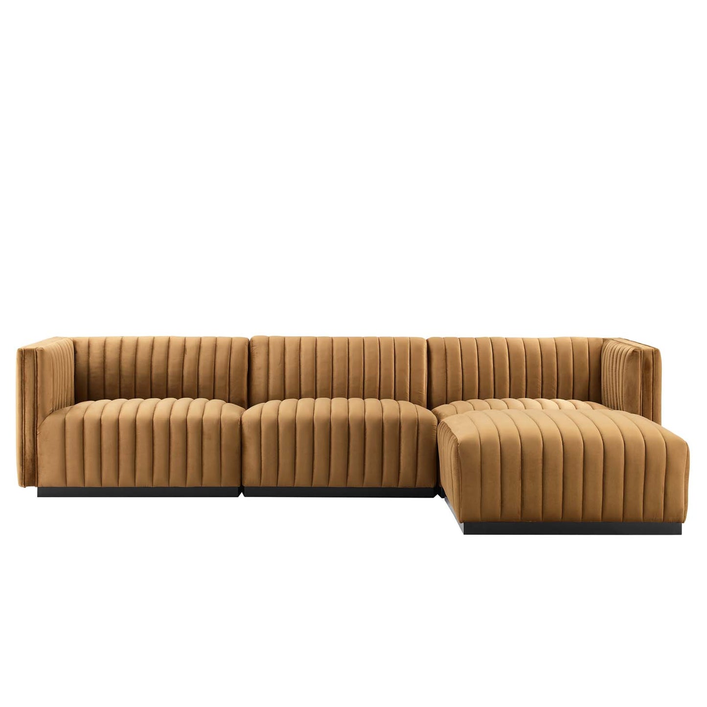 Conjure Channel Tufted Performance Velvet 4-Piece Sectional