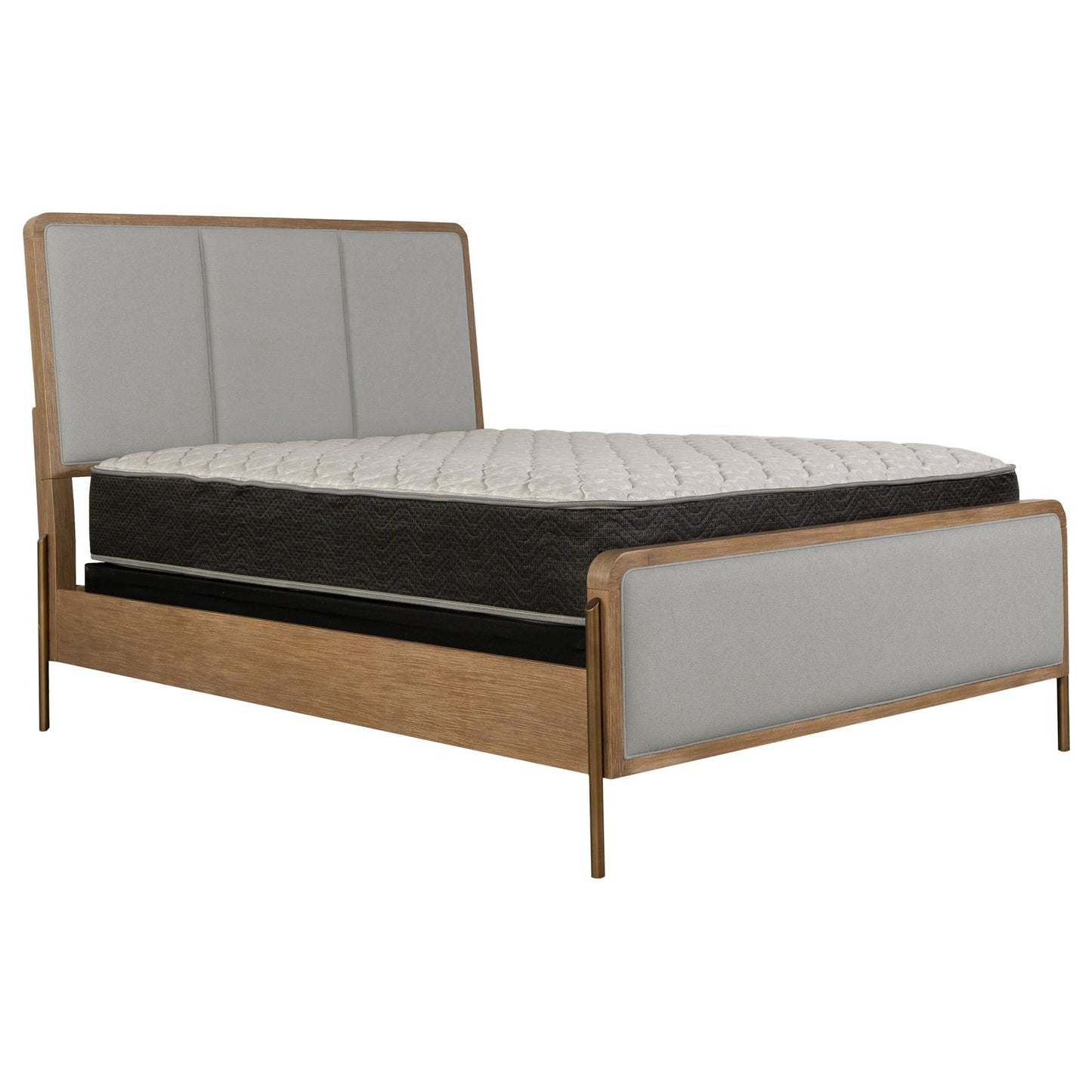 Arini Upholstered Eastern King Panel Bed Sand Wash and Grey