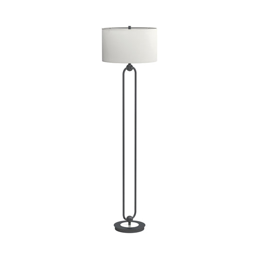 Drum Shade Floor Lamp White and Orb