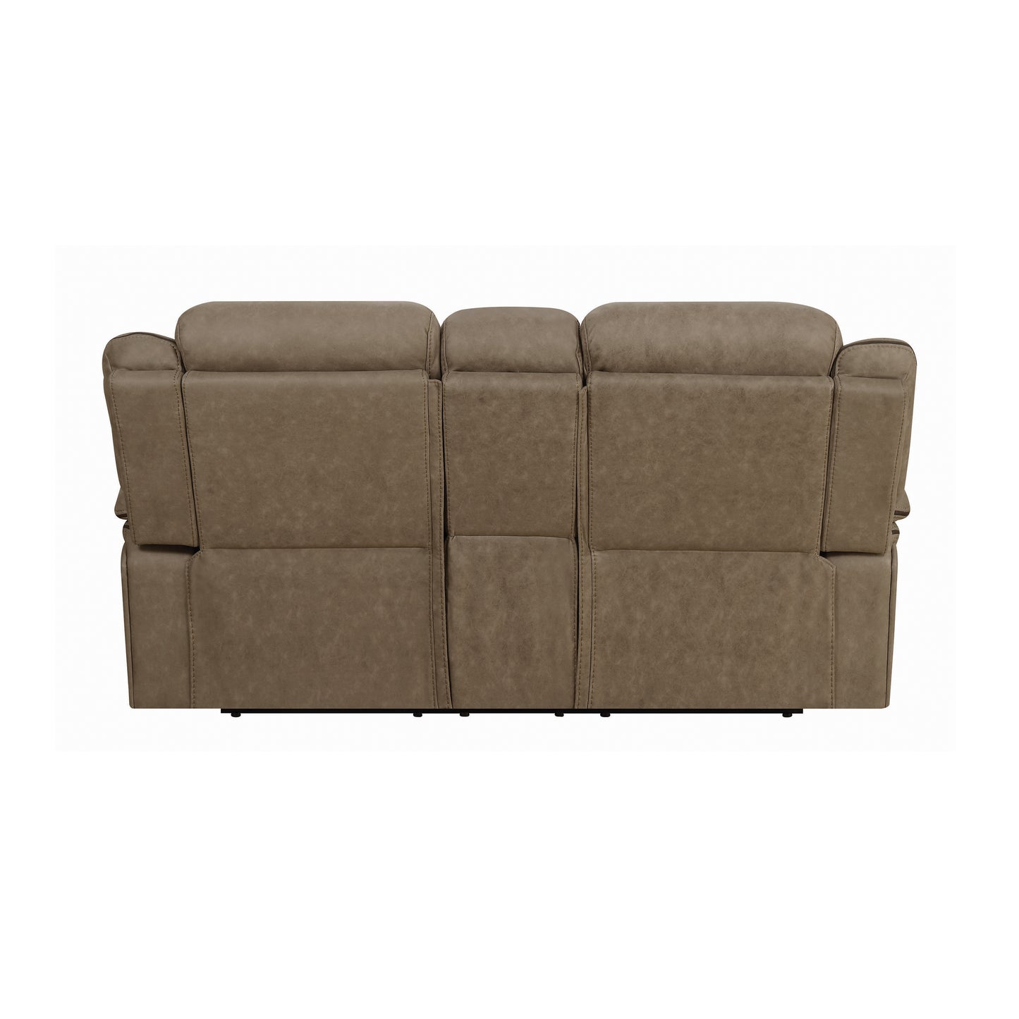 Higgins Pillow Top Arm Motion Loveseat with Console Tan