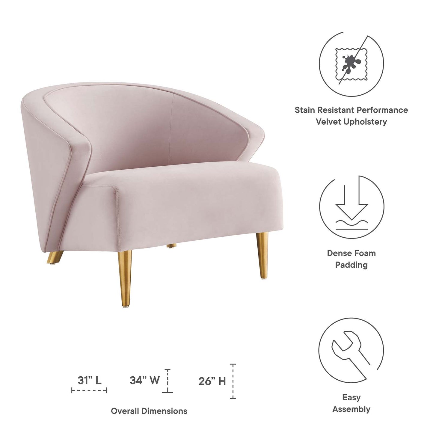 Odyssey Performance Velvet Armchair