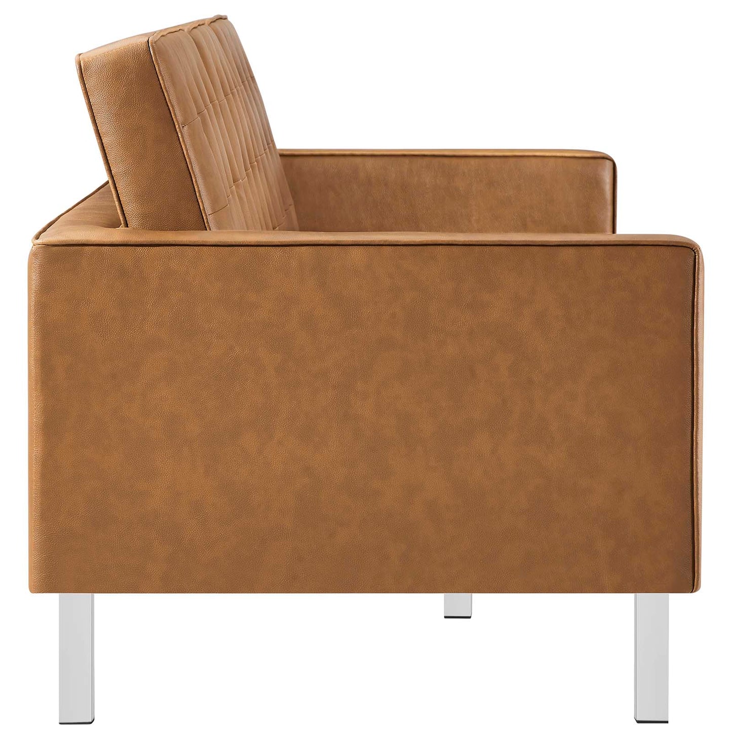 Loft Tufted Vegan Leather Vegan Leather Sofa