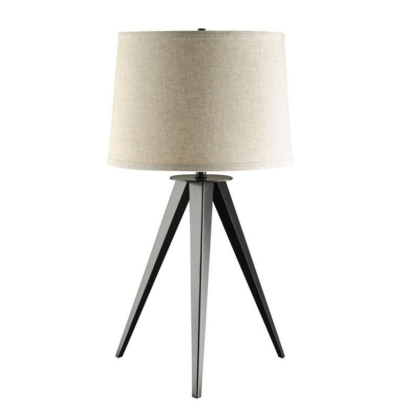 Tripod Base Table Lamp Black and Light Grey