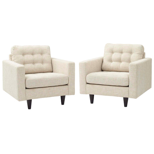 Empress Armchair Upholstered Fabric Set of 2