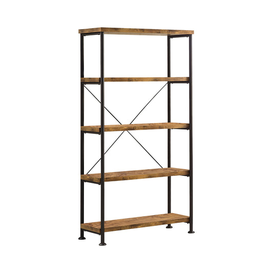 Analiese 4-shelf Bookcase Antique Nutmeg