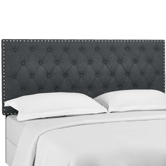 Helena Tufted Full / Queen Upholstered Linen Fabric Headboard