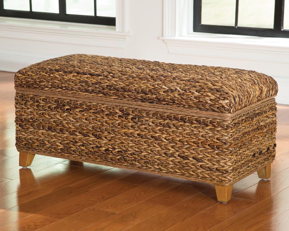 Laughton Hand-Woven Storage Trunk Amber