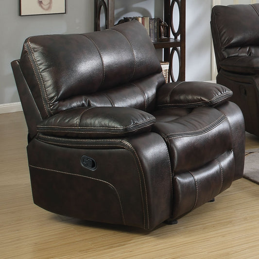 Willemse Upholstered Glider Recliner Dark Brown