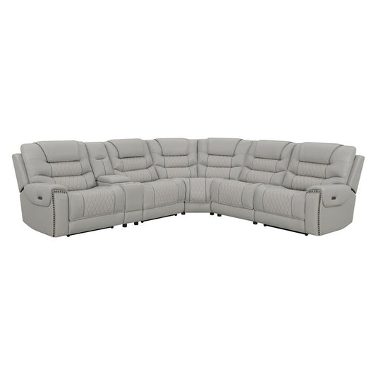 Garnet 6-piece Modular Power^2 Sectional Light Grey