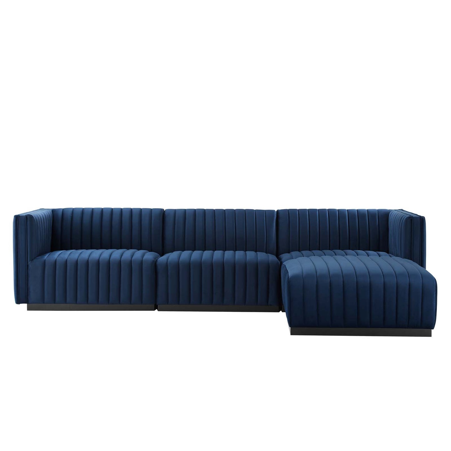 Conjure Channel Tufted Performance Velvet 4-Piece Sectional