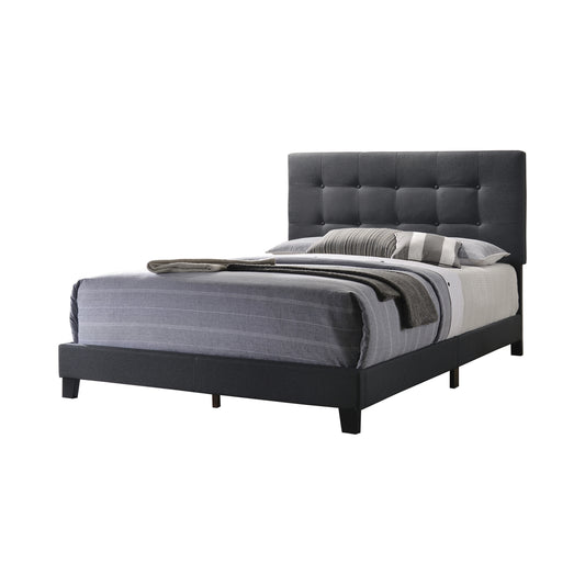 Mapes Tufted Upholstered Eastern King Bed Charcoal