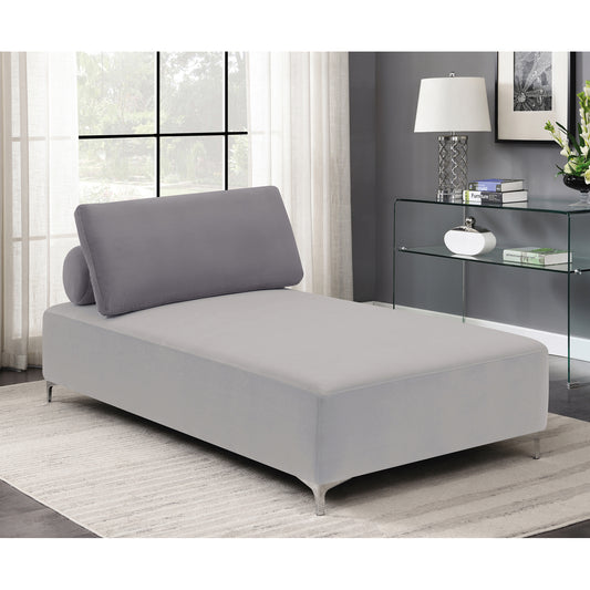 Upholstered Accent Chaise with Removable Pillow Grey