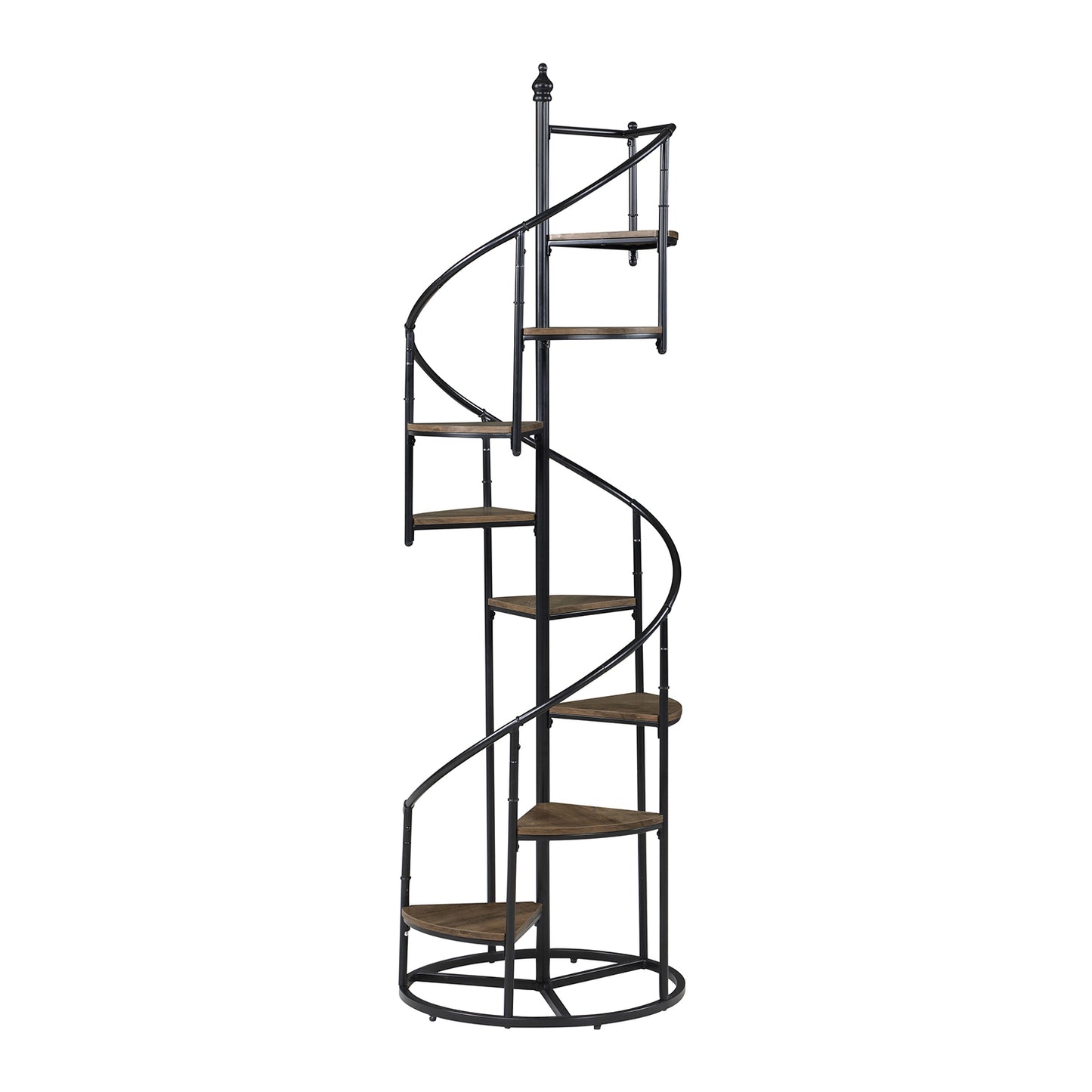 8-shelf Staircase Bookcase Rustic Brown and Black