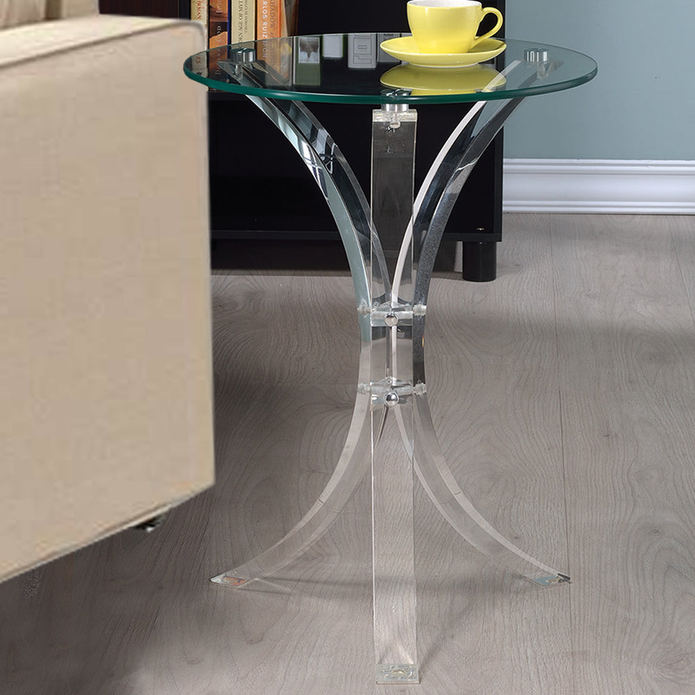 Round Accent Table Clear