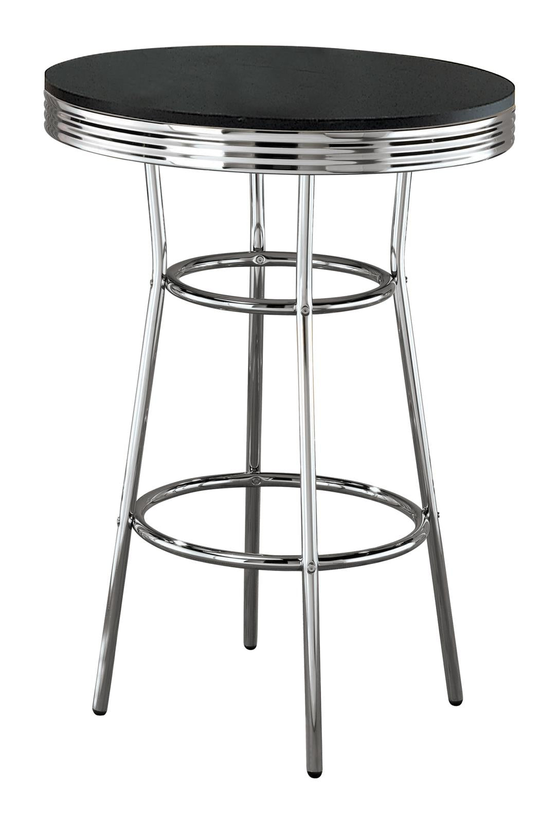 Theodore Round Bar Table Black and Chrome