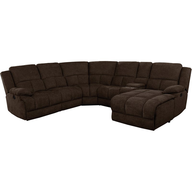 Belize 6-piece Pillow Top Arm Motion Sectional Brown