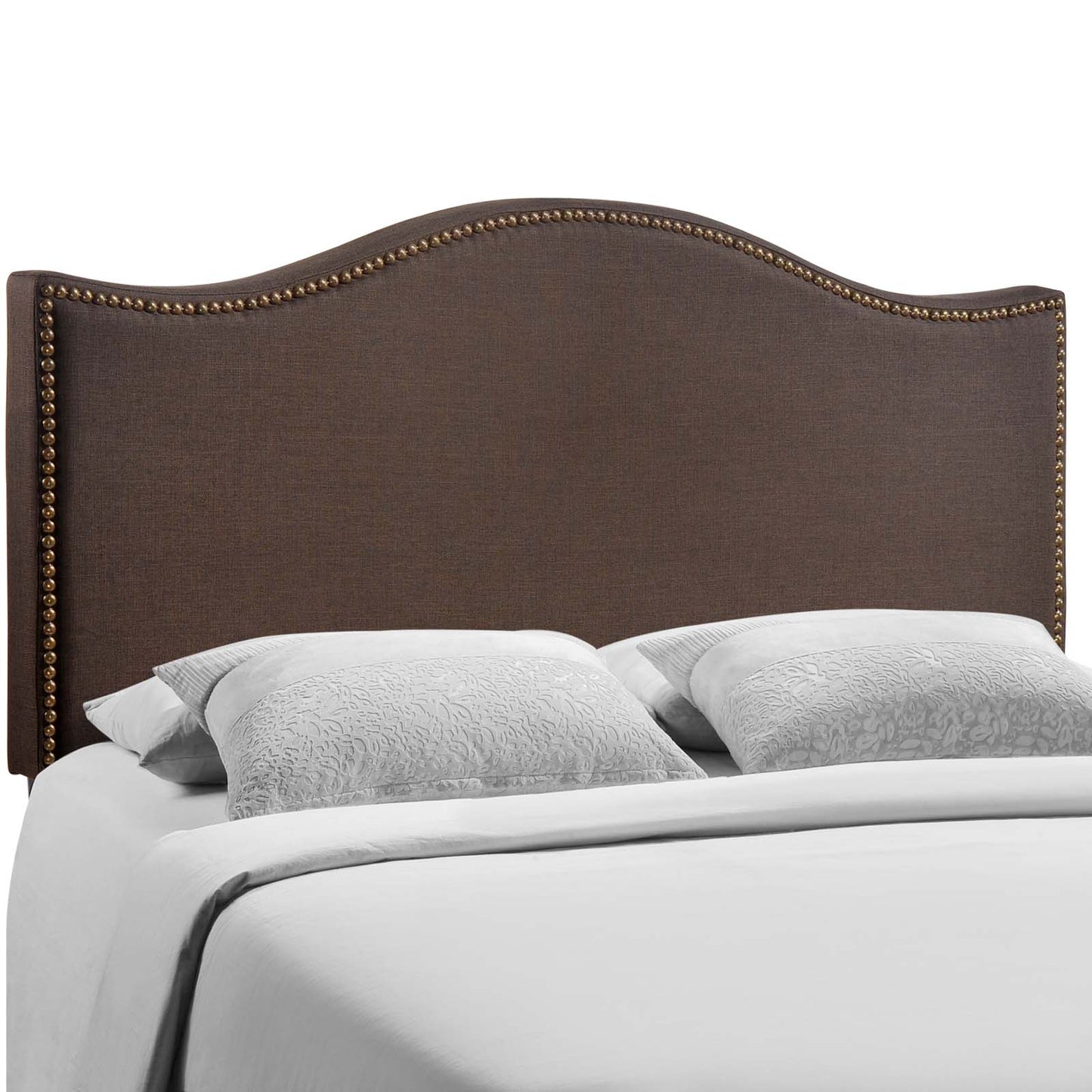 Curl Queen Nailhead Upholstered Headboard