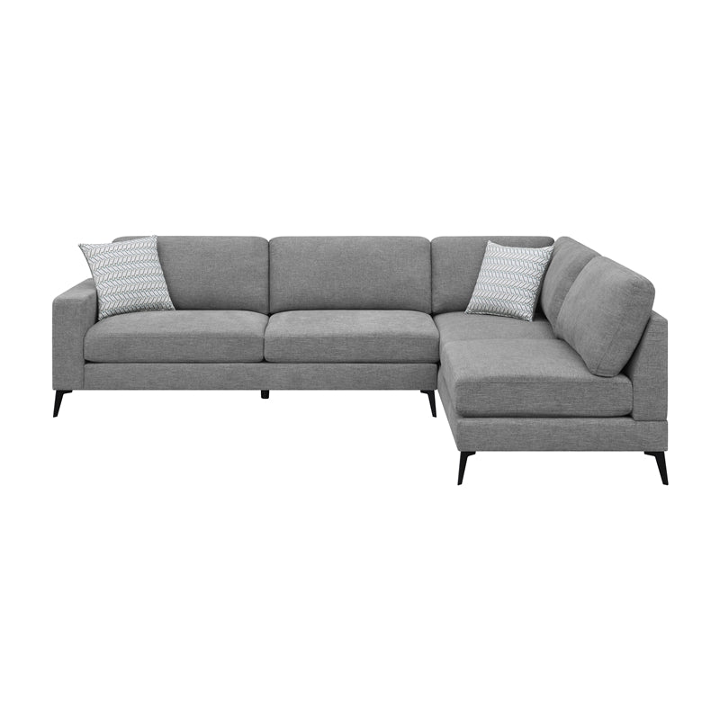 Clint Upholstered Sectional with Loose Back Grey