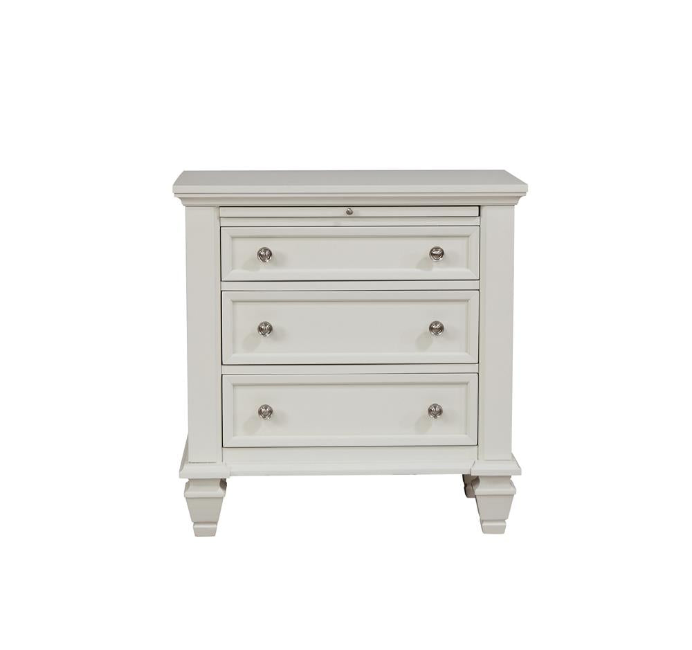 Sandy Beach 3-drawer Nightstand White