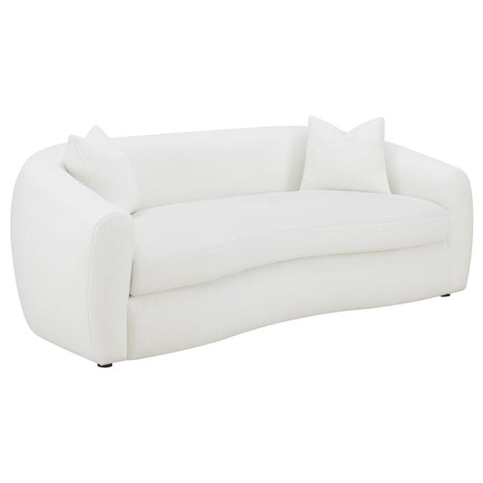 Isabella 2-piece Upholstered Tight Back Living Room Set White