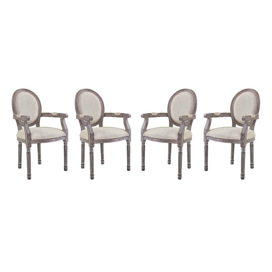 Emanate Dining Armchair Upholstered Fabric Set of 4