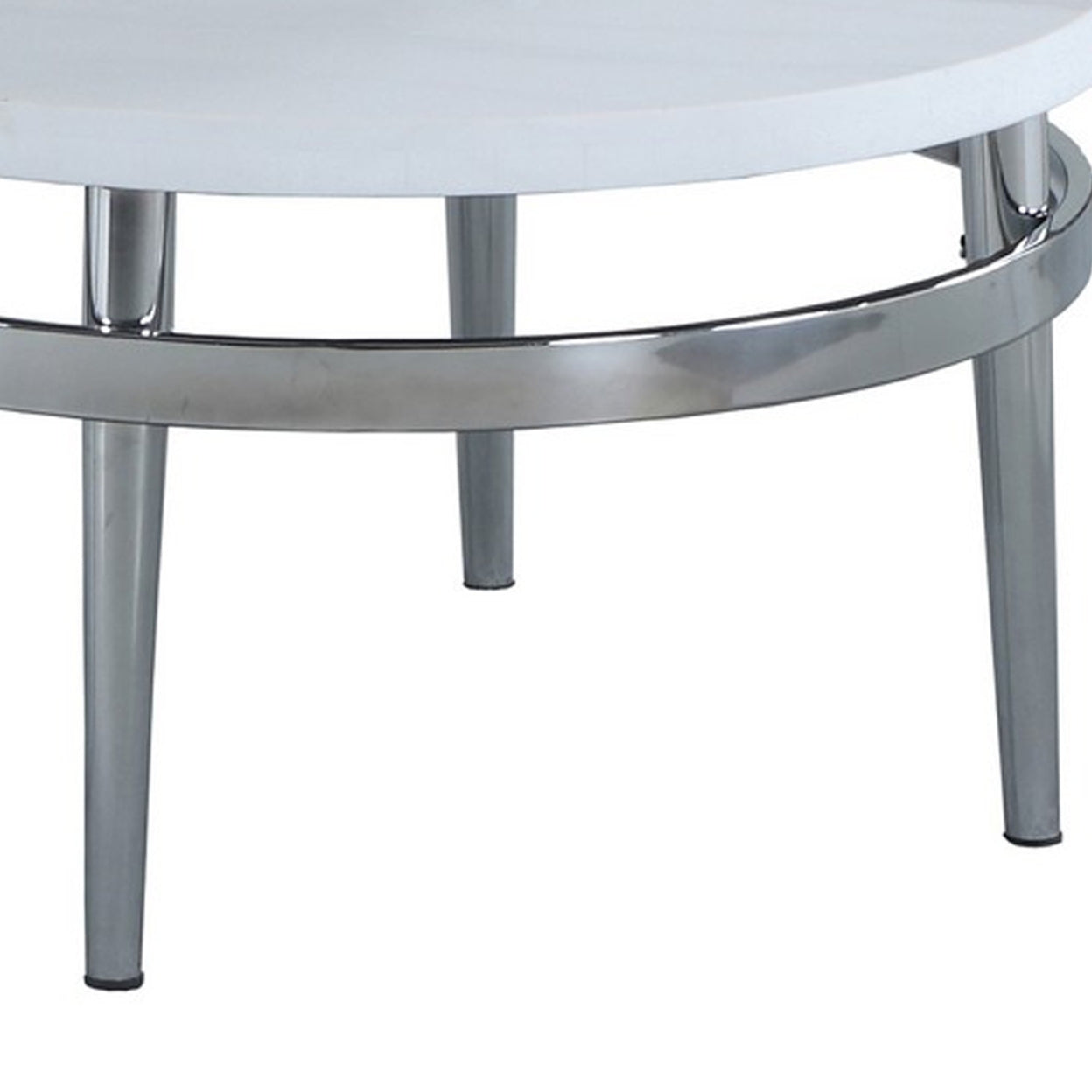 Round Nesting Coffee Table White and Chrome