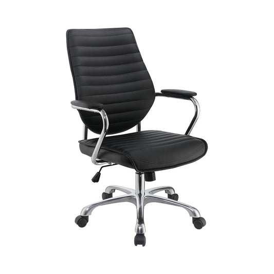 High Back Office Chair Black and Chrome