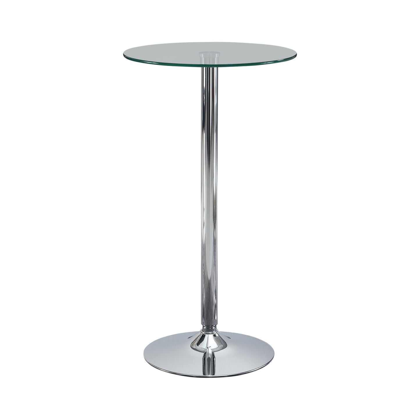 Abiline Glass Top Round Bar Table Chrome