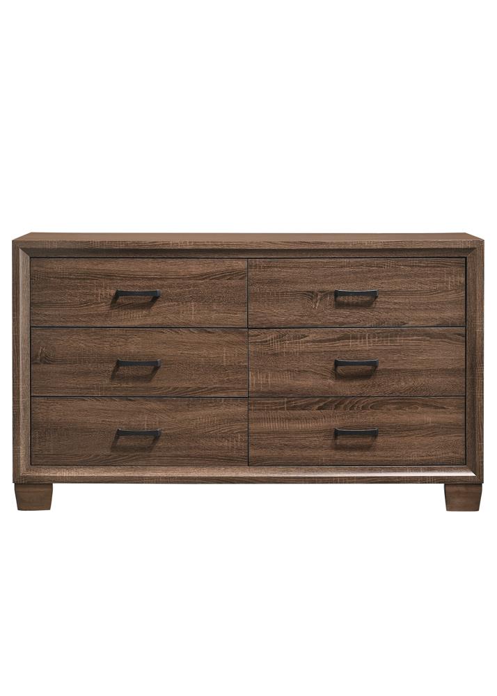 Brandon 6-drawer Dresser Medium Warm Brown