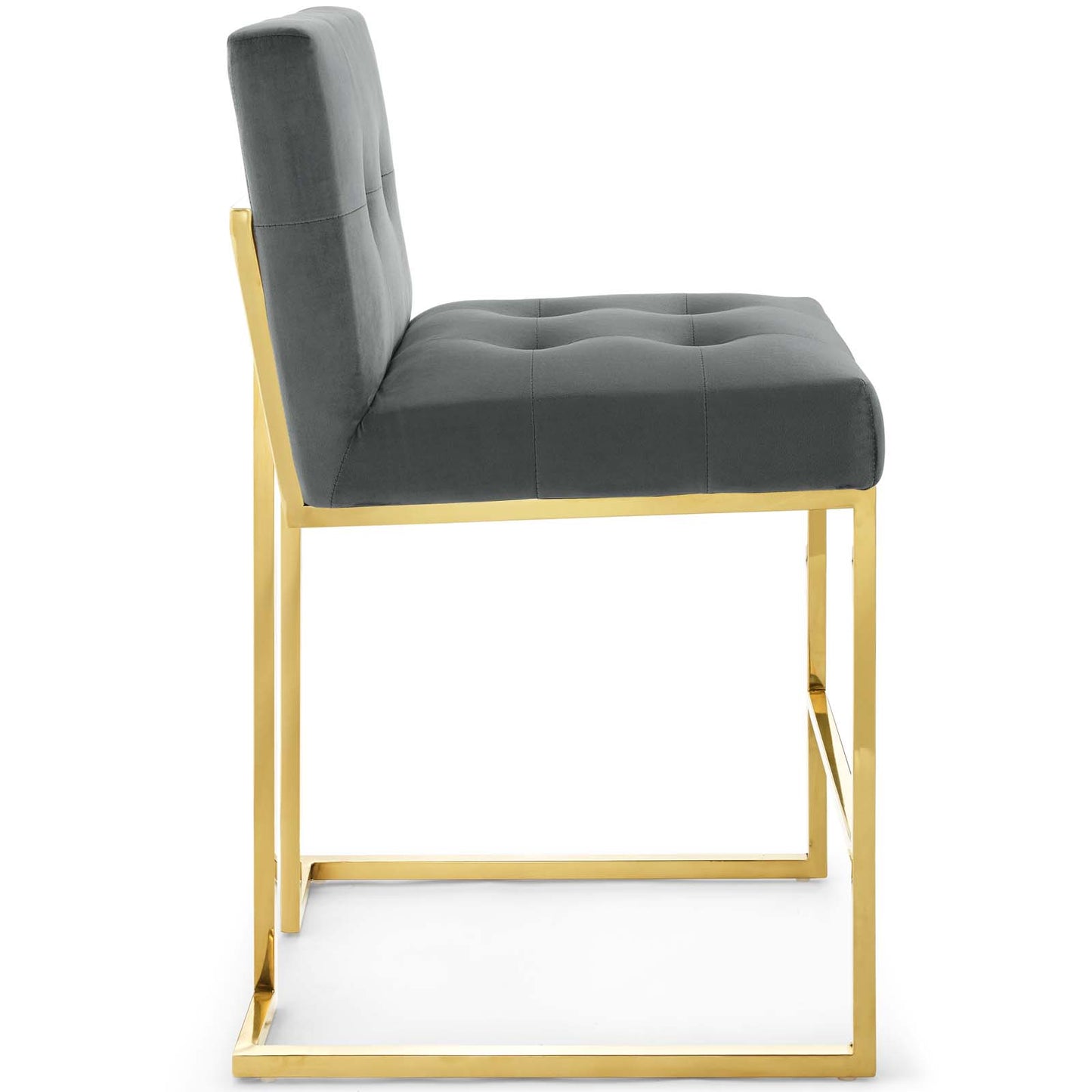 Privy Gold Stainless Steel Performance Velvet Counter Stool