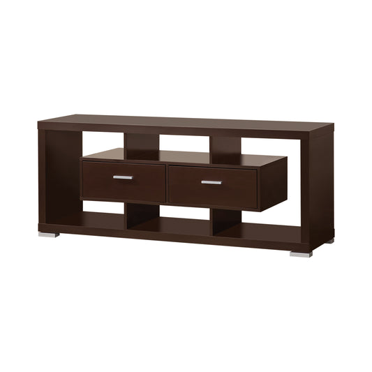 2-drawer Rectangular TV Console Cappuccino