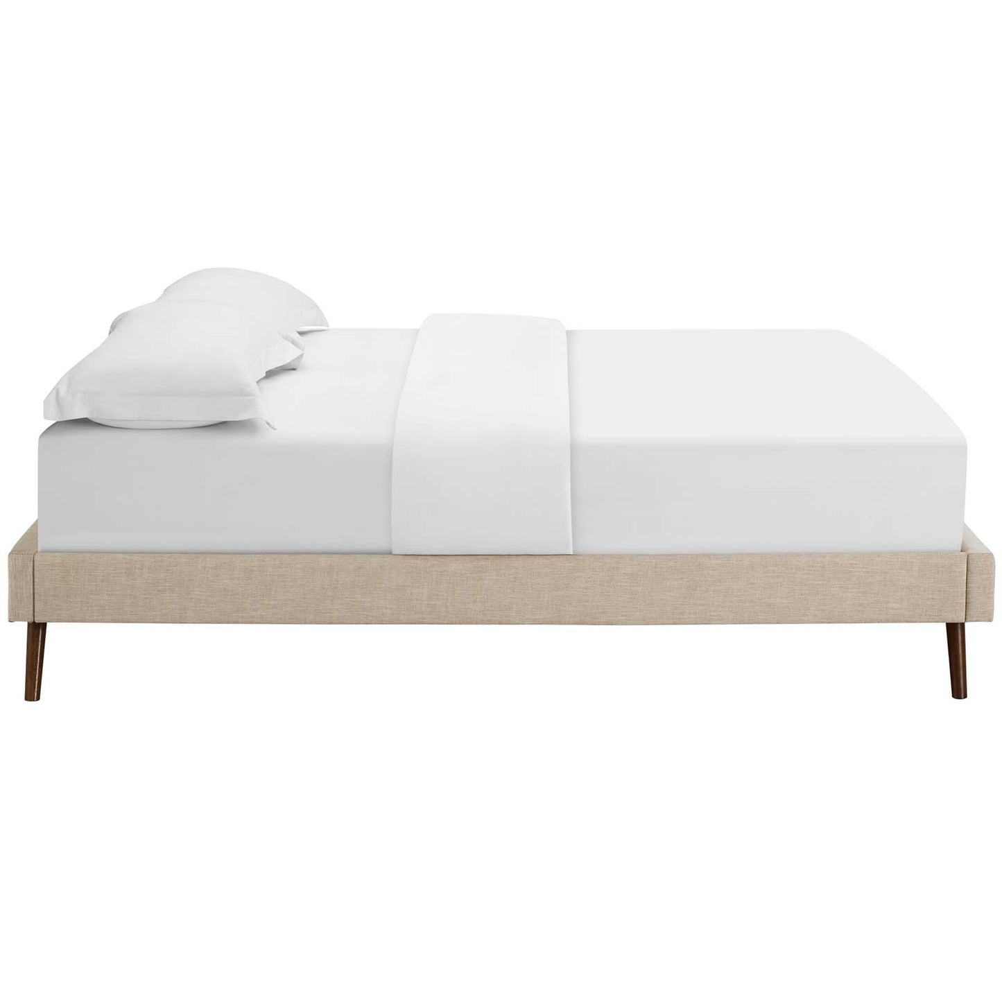 Loryn Queen Fabric Bed Frame with Round Splayed Legs