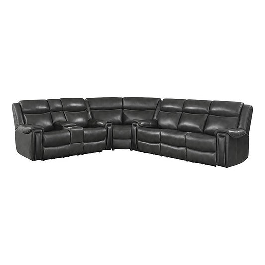 Shallowford 3-piece Upholstered Power^2 Sectional Hand Rubbed Charcoal