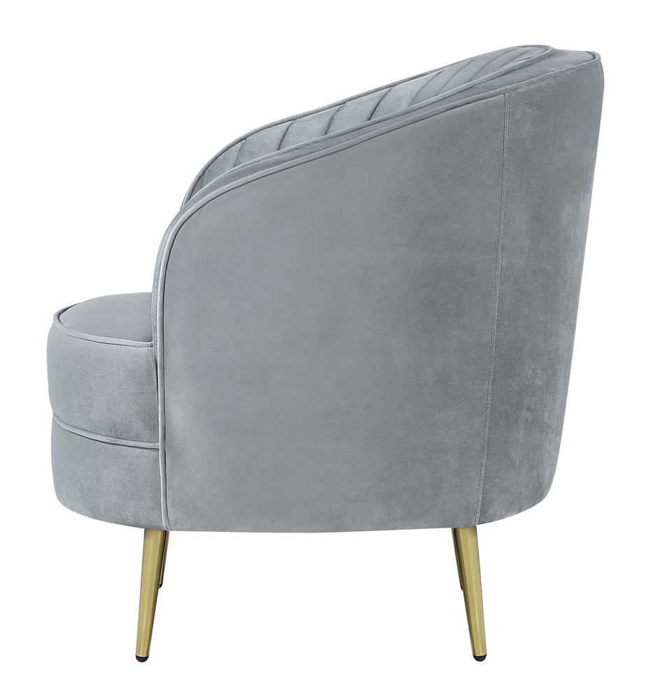 Sophia Upholstered Chair Grey and Gold