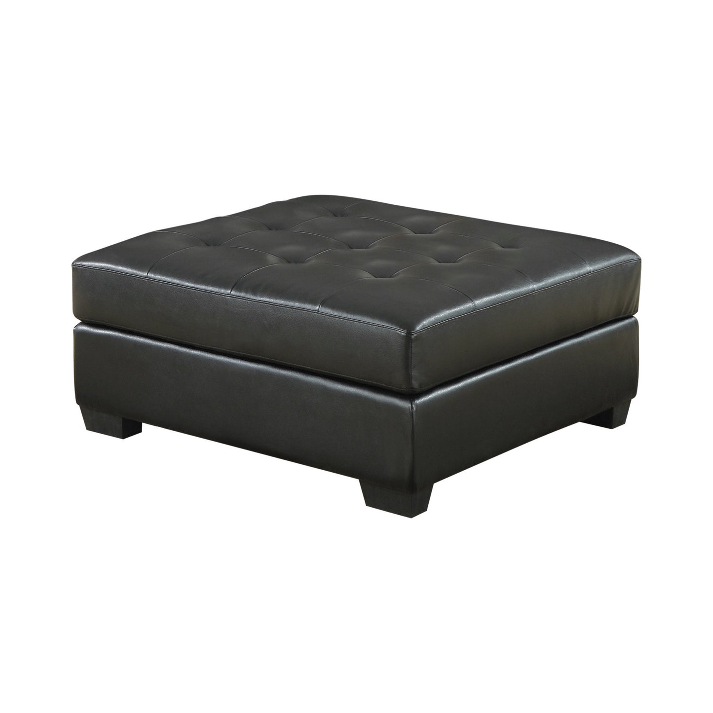 Darie Square Tufted Ottoman Black