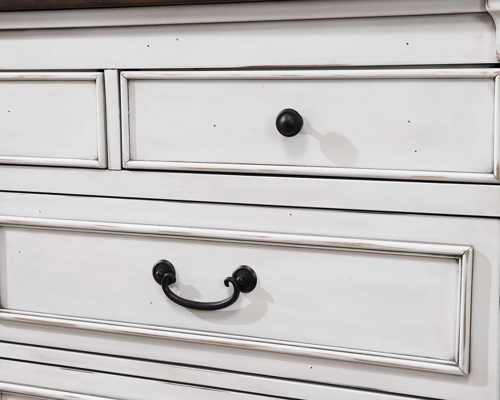 Hillcrest 9-drawer Dresser Dark Rum and White