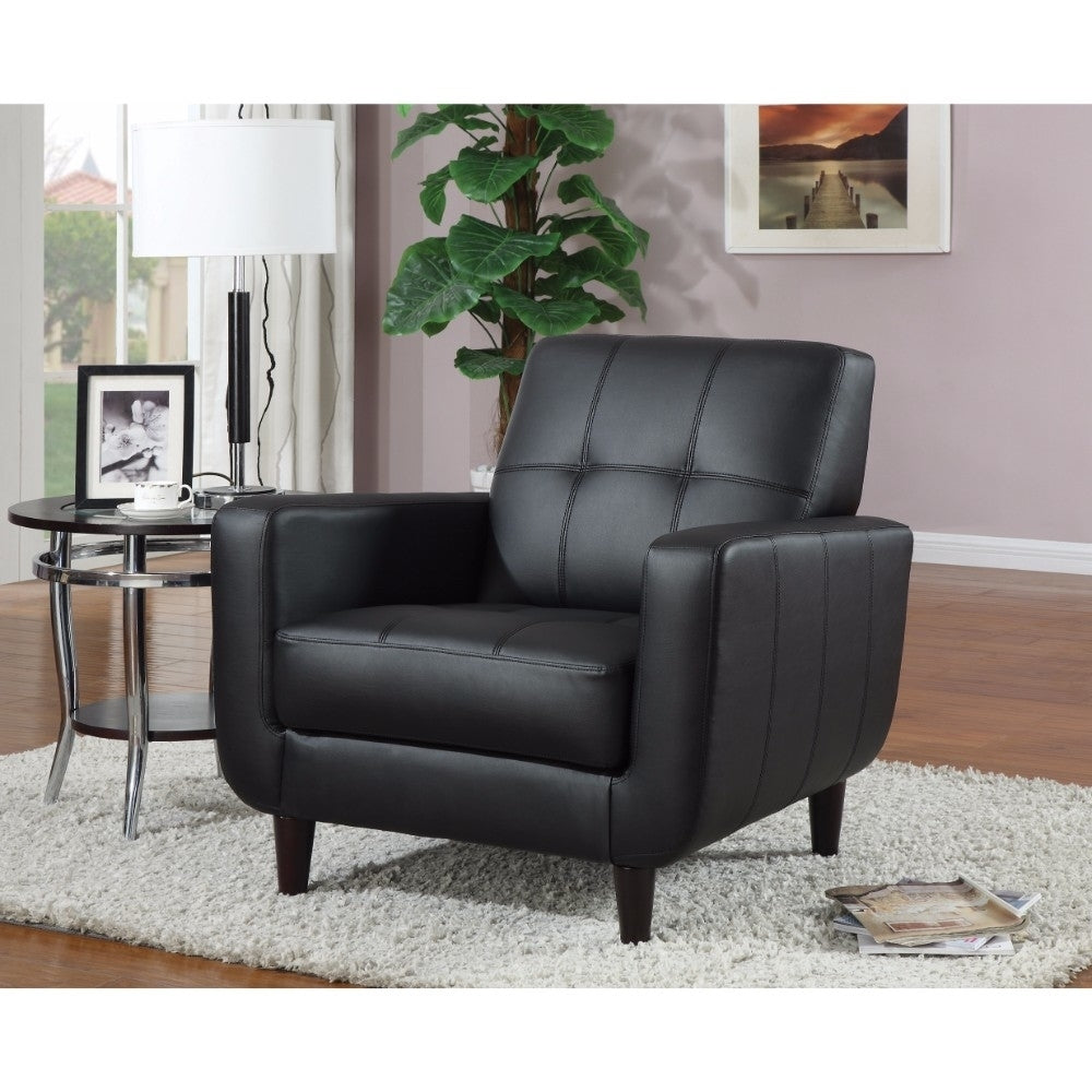 Padded Seat Accent Chair Black