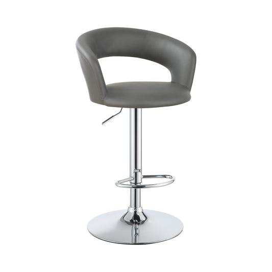 Barraza 29" Adjustable Height Bar Stool Grey and Chrome