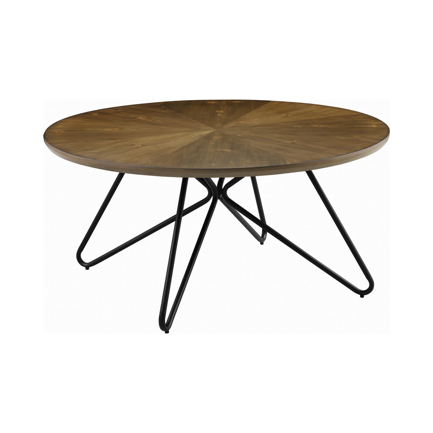 Churchill Round Coffee Table Dark Brown and Black