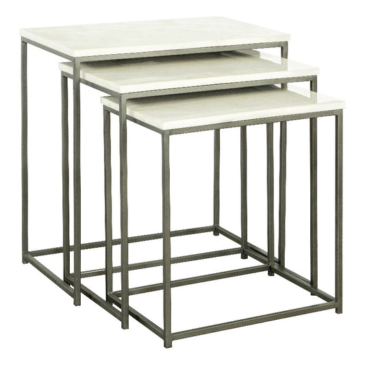 3-piece Nesting Table with Marble Top