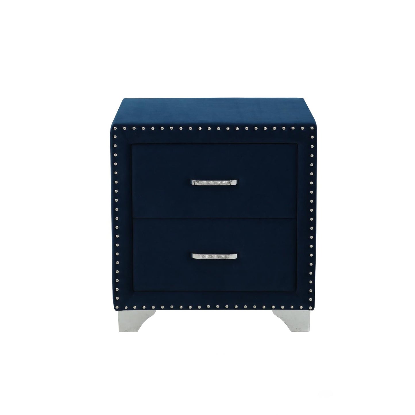 Melody 2-drawer Upholstered Nightstand Pacific Blue