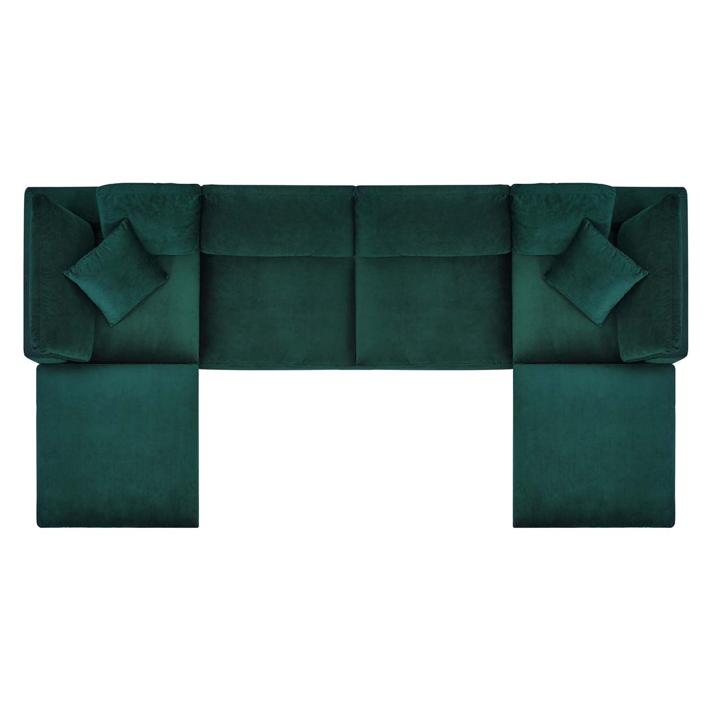 Commix Down Filled Overstuffed Performance Velvet 6-Piece Sectional Sofa