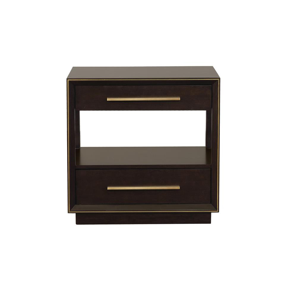 Durango 2-drawer Nightstand Smoked Peppercorn